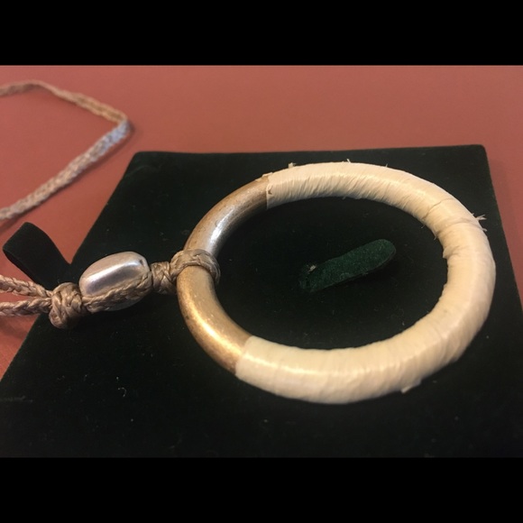 17in Stone & Hoop Tie Necklace - Picture 10 of 11
